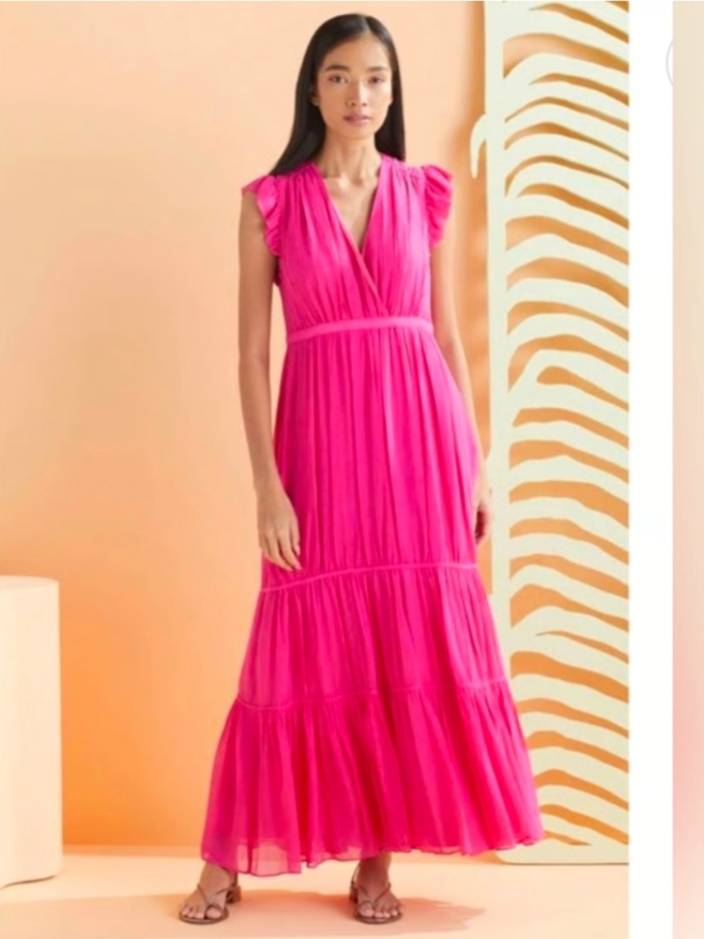 Marie Oliver Dezi Tiered Maxi Dress Size 4